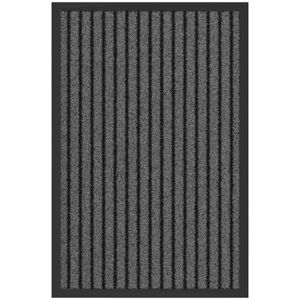 Doormat Striped Black, Grey 40 x 60 cm Polypropylene, pvc Vidaxl Doormat Striped Black, Grey 40 x 60 cm Polypropylene, pvc Vidaxl