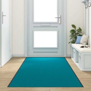 Doormat Cyan and Black 120 x 400 cm Polyamide and pvc Vidaxl Doormat Cyan and Black 120 x 400 cm Polyamide and pvc Vidaxl