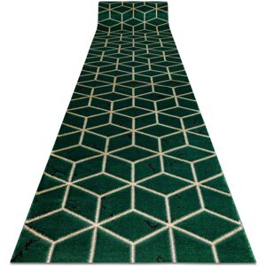 Rugsx - Exclusive emerald Runner 1014 glamour, stylish cube bottle green / gold 80 cm green 80x360 cm Rugsx - Exclusive emerald Runner 1014 glamour, stylish cube bottle green / gold 80 cm green 80x360 cm