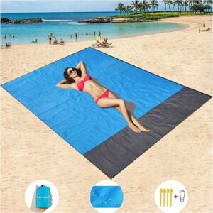Cyslmuk - Extra Large Beach Mat 200cm x 145cm, Waterproof and Sandproof Picnic Blanket, Machine Washable Nylon Cyslmuk - Extra Large Beach Mat 200cm x 145cm, Waterproof and Sandproof Picnic Blanket, Machine Washable Nylon
