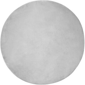 Faux Rabbit Fur Rug Olite Grey Ø 120 cm Polyester vidaXL Faux Rabbit Fur Rug Olite Grey Ø 120 cm Polyester vidaXL