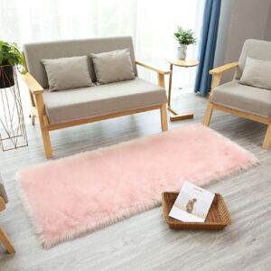 WOIYIC Faux Sheepskin Rug, Imitation Fleece Carpet Fluffy Soft Longhair Decorative Chair Cushion Sofa Mat (Soft Pink, 60 x 90 cm) WOIYIC Faux Sheepskin Rug, Imitation Fleece Carpet Fluffy Soft Longhair Decorative Chair Cushion Sofa Mat (Soft Pink, 60 x 90 cm)
