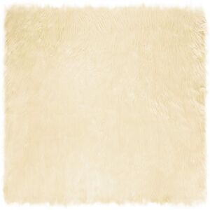 Faux Sheepskin Rug Tafalla Cream 200 x 200 cm Polyester vidaXL Faux Sheepskin Rug Tafalla Cream 200 x 200 cm Polyester vidaXL