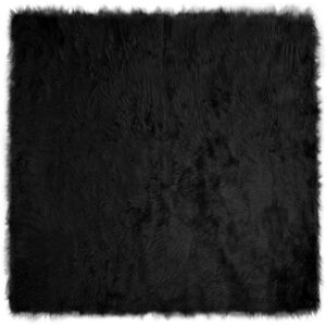 Faux Sheepskin Rug Tafalla Black 120 x 120 cm Polyester vidaXL Faux Sheepskin Rug Tafalla Black 120 x 120 cm Polyester vidaXL