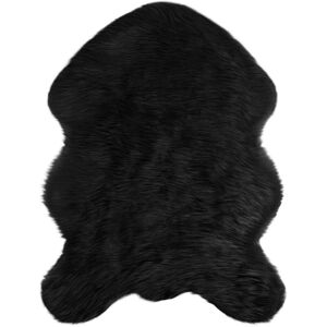 Faux Sheepskin Rug Tafalla Black 80 x 120 cm Polyester vidaXL Faux Sheepskin Rug Tafalla Black 80 x 120 cm Polyester vidaXL