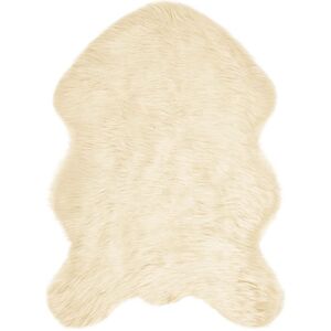 Faux Sheepskin Rug Tafalla Cream 60 x 90 cm Polyester vidaXL Faux Sheepskin Rug Tafalla Cream 60 x 90 cm Polyester vidaXL
