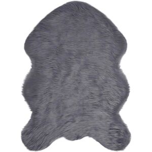 Faux Sheepskin Rug Tafalla Anthracite 60 x 90 cm Polyester vidaXL Faux Sheepskin Rug Tafalla Anthracite 60 x 90 cm Polyester vidaXL