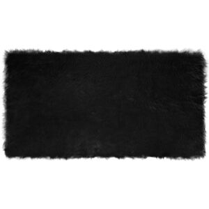 Faux Sheepskin Rug Tafalla Black 80 x 150 cm Polyester vidaXL Faux Sheepskin Rug Tafalla Black 80 x 150 cm Polyester vidaXL