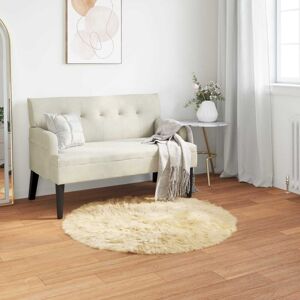 Faux Sheepskin Rug Tafalla Cream Ø 80 cm Polyester vidaXL Faux Sheepskin Rug Tafalla Cream Ø 80 cm Polyester vidaXL