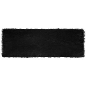 Faux Sheepskin Rug Tafalla Black 80 x 250 cm Polyester vidaXL Faux Sheepskin Rug Tafalla Black 80 x 250 cm Polyester vidaXL