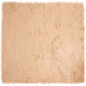 Faux Sheepskin Rug Tafalla Beige 120 x 120 cm Polyester vidaXL Faux Sheepskin Rug Tafalla Beige 120 x 120 cm Polyester vidaXL