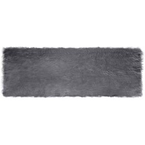 Faux Sheepskin Rug Tafalla Anthracite 80 x 250 cm Polyester vidaXL Faux Sheepskin Rug Tafalla Anthracite 80 x 250 cm Polyester vidaXL