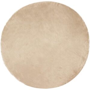 Faux Sheepskin Rug Tafalla Beige Ø 120 cm Polyester vidaXL Faux Sheepskin Rug Tafalla Beige Ø 120 cm Polyester vidaXL