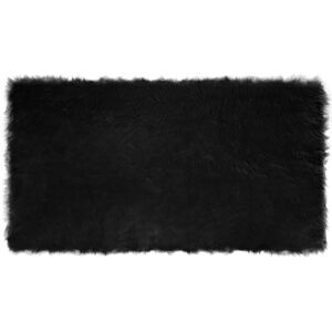 Faux Sheepskin Rug Tafalla Black 60 x 110 cm Polyester vidaXL Faux Sheepskin Rug Tafalla Black 60 x 110 cm Polyester vidaXL