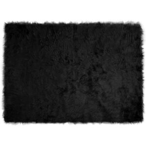Faux Sheepskin Rug Tafalla Black 120 x 170 cm Polyester vidaXL Faux Sheepskin Rug Tafalla Black 120 x 170 cm Polyester vidaXL