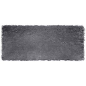 Faux Sheepskin Rug Tafalla Anthracite 80 x 200 cm Polyester vidaXL Faux Sheepskin Rug Tafalla Anthracite 80 x 200 cm Polyester vidaXL