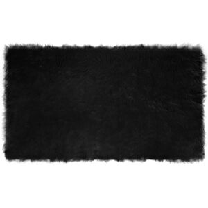 Faux Sheepskin Rug Tafalla Black 100 x 200 cm Polyester vidaXL Faux Sheepskin Rug Tafalla Black 100 x 200 cm Polyester vidaXL