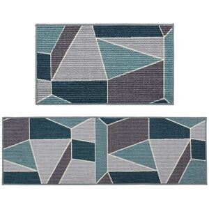 JVL Fiora Machine Washable Doormat and Runner, Duck Egg JVL Fiora Machine Washable Doormat and Runner, Duck Egg