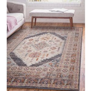Lord Of Rugs - Flores Fiza FR06 Traditional Classic Bordered Persian Floral Vintage Rug in Multi X-Large 200x290 cm (6'7'x9'6') Lord Of Rugs - Flores Fiza FR06 Traditional Classic Bordered Persian Floral Vintage Rug in Multi X-Large 200x290 cm (6'7'x9'6')