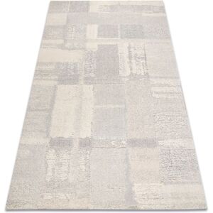 RugsX FLUX Wool Carpet - Geometric, Textured, Cream / Grey - Woollen Interior Rug RugsX FLUX Wool Carpet - Geometric, Textured, Cream / Grey - Woollen Interior Rug