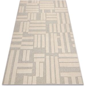 RUGSX Flux 461.95.AE110 wool carpet osta - Geometric, structural, loft cream / beige beige 135x200 cm RUGSX Flux 461.95.AE110 wool carpet osta - Geometric, structural, loft cream / beige beige 135x200 cm