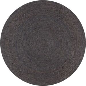 Handmade Rug Jute Round 150 cm Dark Grey Vidaxl Handmade Rug Jute Round 150 cm Dark Grey Vidaxl
