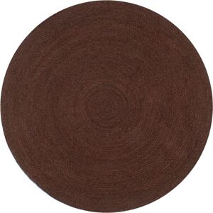 Handmade Rug Jute Round 90 cm Brown Vidaxl Handmade Rug Jute Round 90 cm Brown Vidaxl