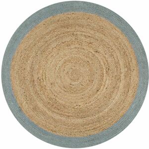 Handmade Rug Jute with Olive Green Border 90 cm Vidaxl Handmade Rug Jute with Olive Green Border 90 cm Vidaxl