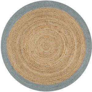 Handmade Rug Jute with Olive Green Border 120 cm Vidaxl Handmade Rug Jute with Olive Green Border 120 cm Vidaxl