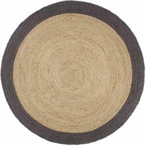 Handmade Rug Jute with Dark Grey Border 240 cm Vidaxl Handmade Rug Jute with Dark Grey Border 240 cm Vidaxl