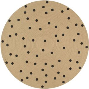 Handmade Rug Jute with Print Polka Dot 150 cm Vidaxl Handmade Rug Jute with Print Polka Dot 150 cm Vidaxl