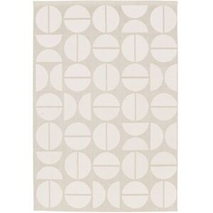 SWEEEK Megan 160x230cm beige recycled polyester geometric pattern indoor/outdoor rug SWEEEK Megan 160x230cm beige recycled polyester geometric pattern indoor/outdoor rug