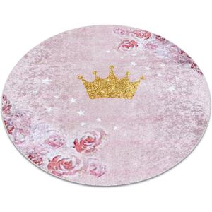 RugsX Junior Pink Circle - Children's Non-Slip Washable Carpet RugsX Junior Pink Circle - Children's Non-Slip Washable Carpet