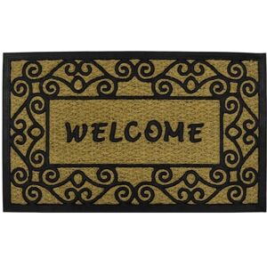JVL Woven Coir Tuffscrape Doormat, 45x75cm, Welcome JVL Woven Coir Tuffscrape Doormat, 45x75cm, Welcome