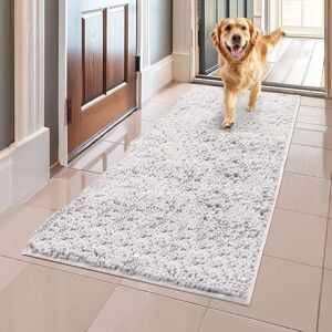 SJQKA Microfiber Pet Doormat & Rug, Highly Absorbent, Non-Slip, Thick, Washable, Soft Chenille, Indoor & Outdoor, 90 x 150 cm - White SJQKA Microfiber Pet Doormat & Rug, Highly Absorbent, Non-Slip, Thick, Washable, Soft Chenille, Indoor & Outdoor, 90 x 150 cm - White