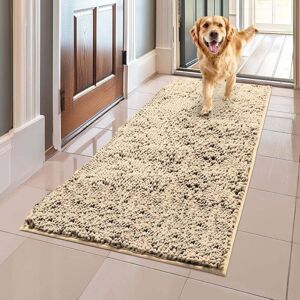 SJQKA Microfiber Pet Doormat & Rug, Highly Absorbent, Non-Slip, Thick, Washable, Soft Chenille, Indoor & Outdoor, 60 x 150 cm - Beige SJQKA Microfiber Pet Doormat & Rug, Highly Absorbent, Non-Slip, Thick, Washable, Soft Chenille, Indoor & Outdoor, 60 x 150 cm - Beige
