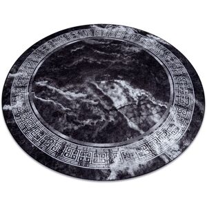 Rugsx - miro 51199.807 circle washing carpet Marble, greek anti-slip - black / white black round 80 cm Rugsx - miro 51199.807 circle washing carpet Marble, greek anti-slip - black / white black round 80 cm