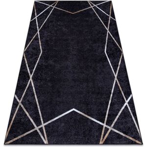 Rugsx - miro 51233.811 washing carpet Geometric anti-slip - black black 200x290 cm Rugsx - miro 51233.811 washing carpet Geometric anti-slip - black black 200x290 cm
