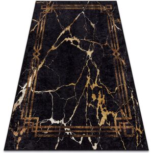 RugsX MIRO 51333.801 Machine Washable Rug - Black / Gold - 80x150cm RugsX MIRO 51333.801 Machine Washable Rug - Black / Gold - 80x150cm