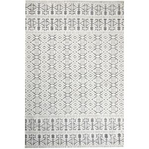 Beliani White Grey Polyester Cotton Rug - Area Rug Beliani White Grey Polyester Cotton Rug - Area Rug