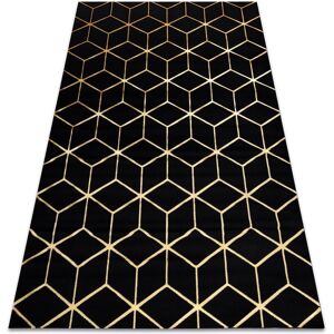 Dywany Łuszczów 409C 86 Cube Modern Carpet - 3D GLOSS Art Deco Black/Gold Dywany Łuszczów 409C 86 Cube Modern Carpet - 3D GLOSS Art Deco Black/Gold