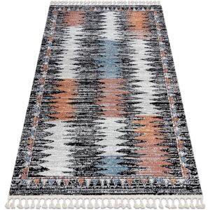 BELLE Black Pink Fringe Carpet - Modern Carpet - 80x150 cm BELLE Black Pink Fringe Carpet - Modern Carpet - 80x150 cm