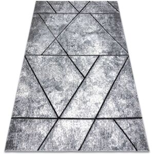 Rugsx - Modern carpet cozy 8872 Wall, geometric, triangles - structural two levels of fleece grey / blue blue 280x370 cm Rugsx - Modern carpet cozy 8872 Wall, geometric, triangles - structural two levels of fleece grey / blue blue 280x370 cm
