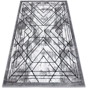 Rugsx - Modern carpet cozy Tico, geometric - structural two levels of fleece grey grey 140x190 cm Rugsx - Modern carpet cozy Tico, geometric - structural two levels of fleece grey grey 140x190 cm