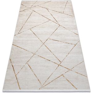 Rugsx - Modern carpet duke 51557 cream / gold - Geometric, structured, very soft, fringes beige 280x370 cm Rugsx - Modern carpet duke 51557 cream / gold - Geometric, structured, very soft, fringes beige 280x370 cm
