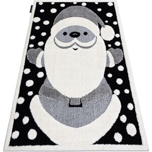 Rugsx - Modern children's carpet joy Santa claus, for children - structural two levels of fleece black / cream black 140x190 cm Rugsx - Modern children's carpet joy Santa claus, for children - structural two levels of fleece black / cream black 140x190 cm
