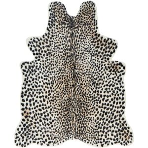 BELIANI Modern Faux Fur Hide Area Rug Cheetah Print 150 x 200 cm Beige and Black Ossa BELIANI Modern Faux Fur Hide Area Rug Cheetah Print 150 x 200 cm Beige and Black Ossa