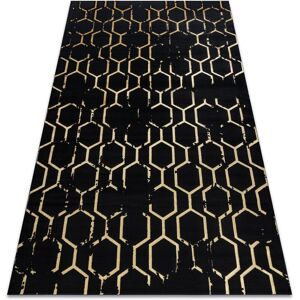 Rugsx - Modern gloss Carpet 407C 86 stylish, glamour, art deco black / gold black 140x190 cm Rugsx - Modern gloss Carpet 407C 86 stylish, glamour, art deco black / gold black 140x190 cm