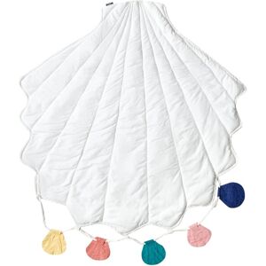 Beliani - Modern Kids Playmat Shell Shaped Quilted Cotton Cover 110 x 110 cm Nursery Accessory White Kadmea Beliani - Modern Kids Playmat Shell Shaped Quilted Cotton Cover 110 x 110 cm Nursery Accessory White Kadmea