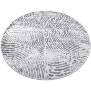 Rugsx - Modern mefe carpet Circle 8725 Circles Fingerprint - structural two levels of fleece grey grey round 160 cm Rugsx - Modern mefe carpet Circle 8725 Circles Fingerprint - structural two levels of fleece grey grey round 160 cm